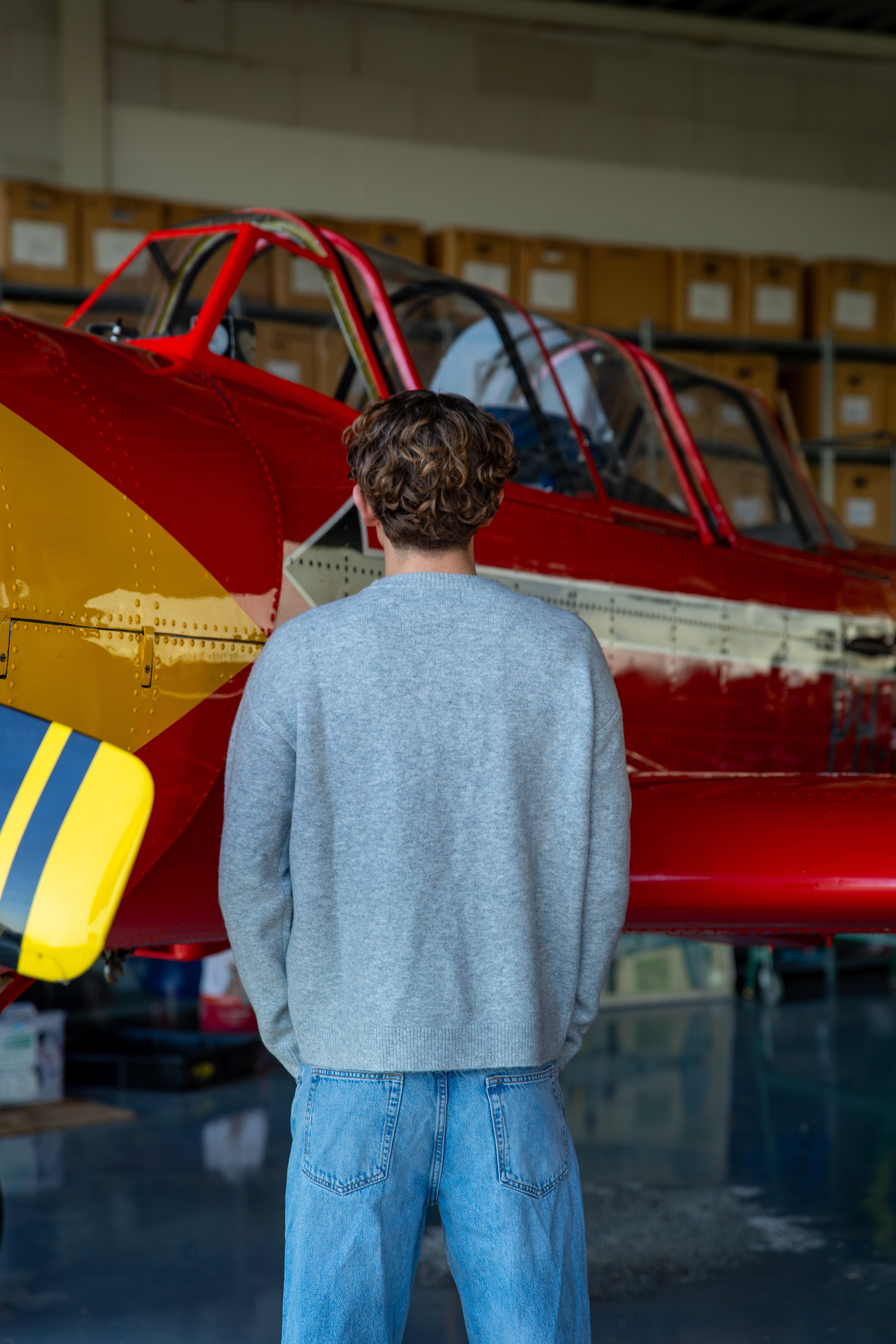 Merino Knit Trui – Grijs (Roze Logo) (MEN)